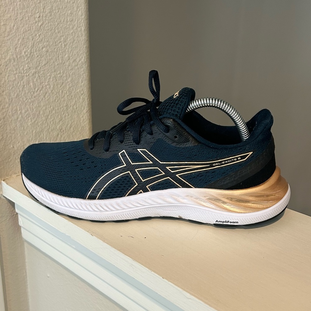 Asics Gel Excite 8 Sneakers Womens Size 9.5 WIDE Navy Blue Running Shoes - Picture 6 of 10